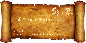 Szélesy Norbert névjegykártya
